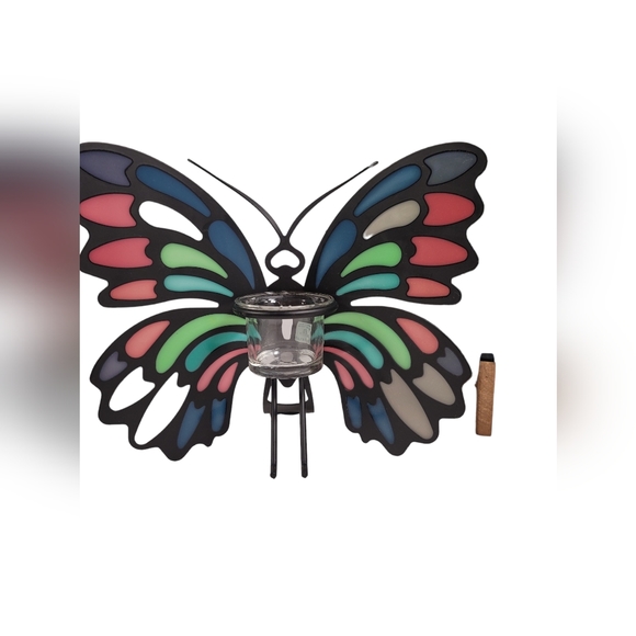 PartyLite Accents Partylite Butterfly Stained Glass Votive Holder